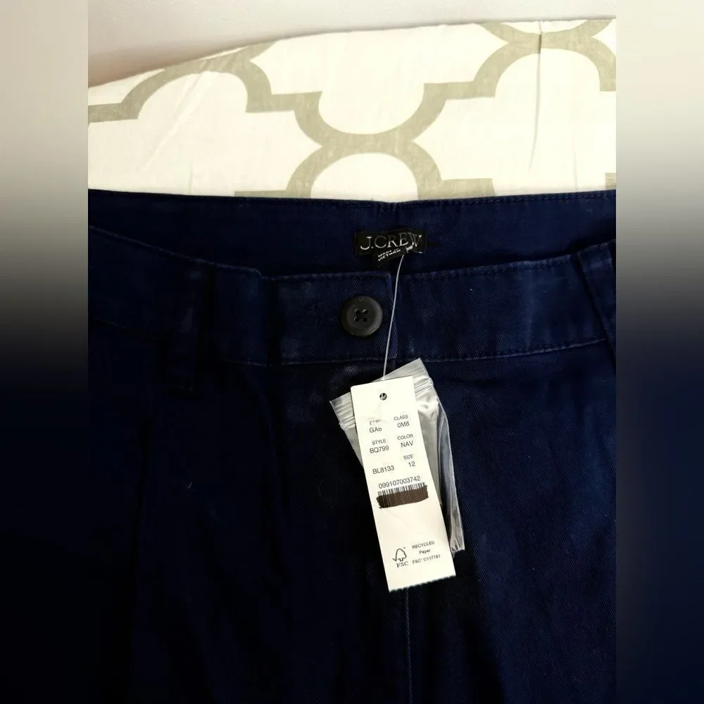 J.Crew Pleated capeside chino short NWT Size 12